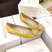 Manolo Blahnik Yellow Flat Loafers - 5