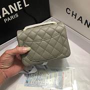 Chanel 17cm Classic Flap Bag Grey Caviar Leather Gold Bag - 5