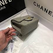 Chanel 17cm Classic Flap Bag Grey Caviar Leather Gold Bag - 4