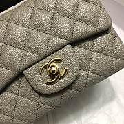 Chanel 17cm Classic Flap Bag Grey Caviar Leather Gold Bag - 2