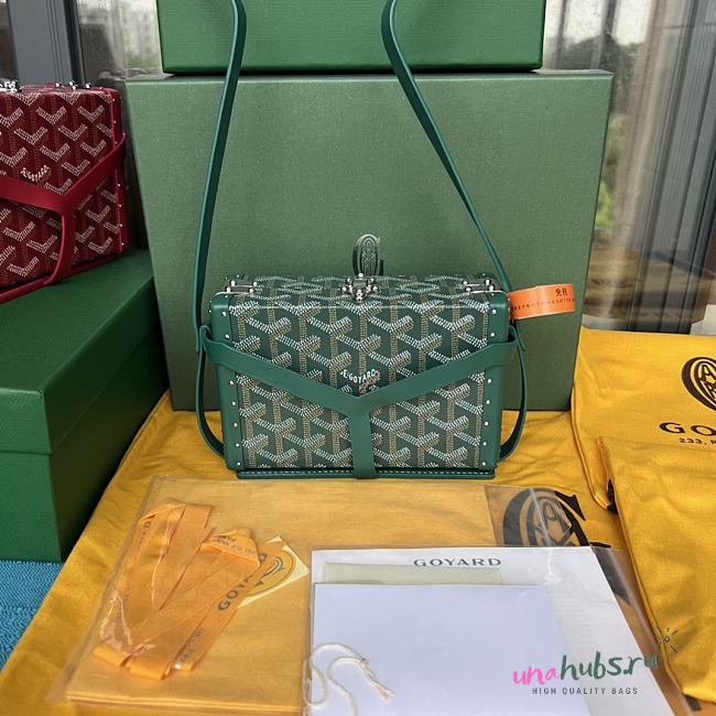 Goyard Minaudiere Coated Green Canvas Bag  - 1