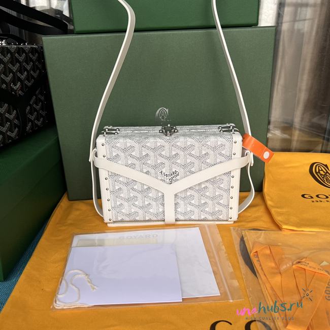 Goyard Minaudiere Coated White Canvas Bag - 1