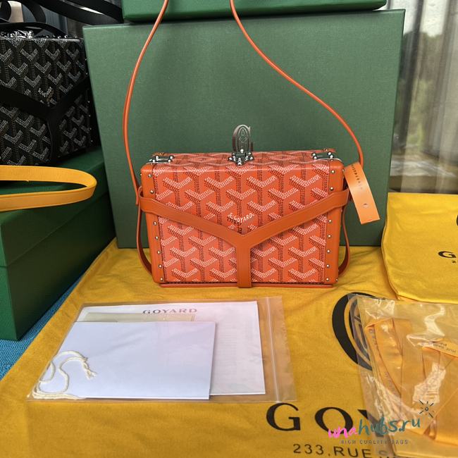 Goyard Minaudiere Coated Orange Canvas Bag - 1