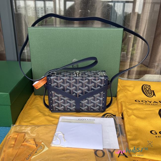 Goyard Minaudiere Coated Blue Canvas Bag - 1