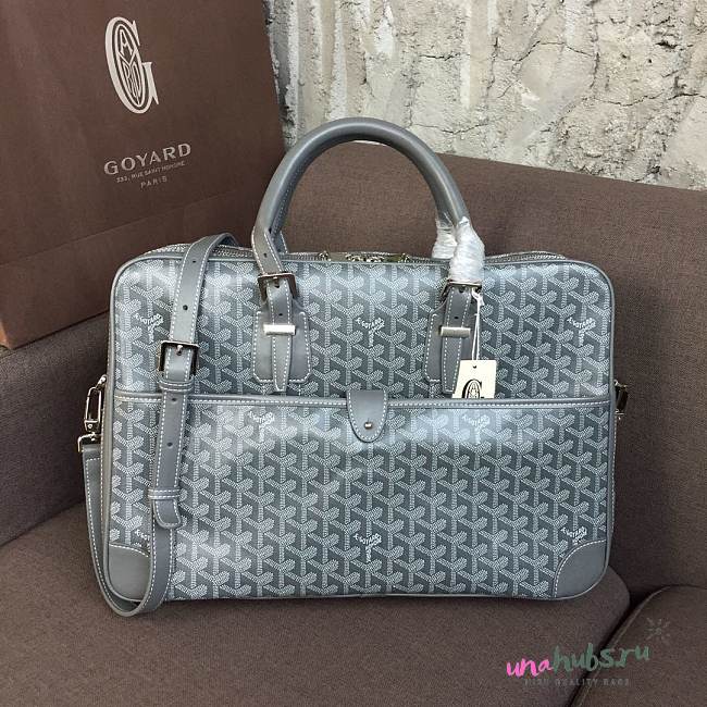 Goyard Ambassade PM document case grey leather bag - 1