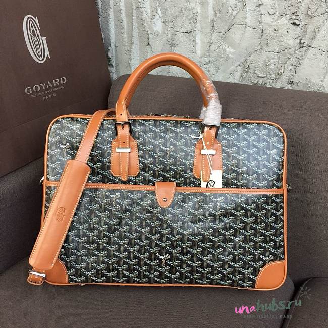 Goyard Ambassade PM document case brown leather bag - 1