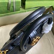  Gucci Dahlia black leather shoulder bag  - 6