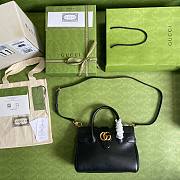  Gucci Dahlia black leather shoulder bag  - 3