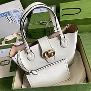 Gucci Dahlia Medium Tote Double G White Bag - 4