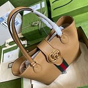 Gucci Dahlia Medium Tote Double G Brown Bag - 2