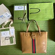 Gucci Dahlia Large Tote Double G Brown Bag - 3