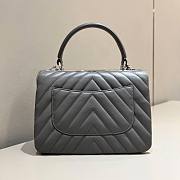 Chanel Chevron Trendy CC Flap Top Handle Silver Bag - 3