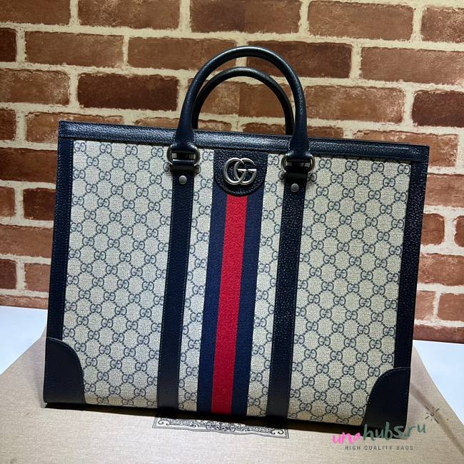 Gucci Ophidia large tote blue leather bag - 1