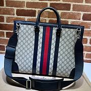 Gucci Ophidia large tote blue leather bag - 4