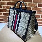 Gucci Ophidia large tote blue leather bag - 3