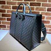 Gucci Ophidia large tote gray leather bag - 3