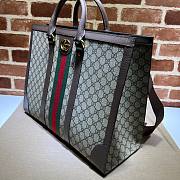 Gucci Ophidia large tote brown leather bag - 4