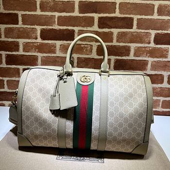 Gucci Savoy large duffle gray & beige bag