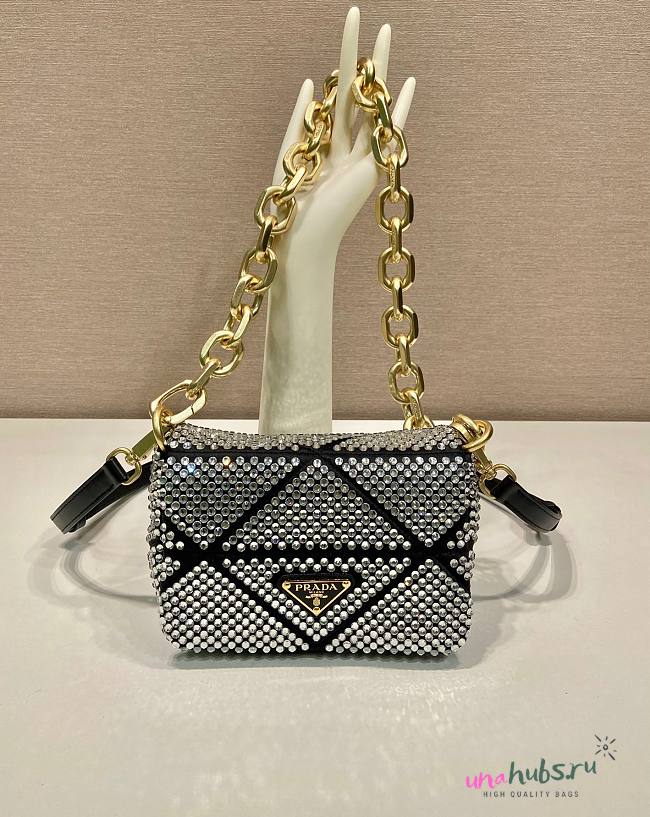 Prada Satin crystals black mini bag - 1