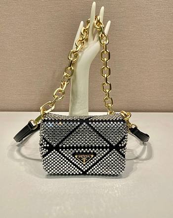 Prada Satin crystals black mini bag