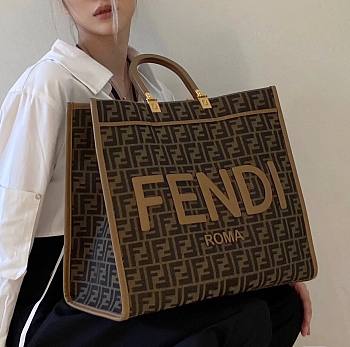 Fendi Brown Sunshine Large Shopper Bag