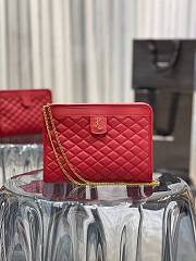 YSL Vitoirie Baby red leather Clutch - 1