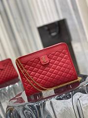 YSL Vitoirie Baby red leather Clutch - 6