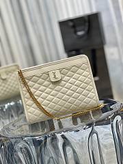 YSL Vitoirie Baby White Leather Clutch - 6