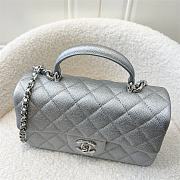 Chanel CF mini silver caviar handle bag - 3