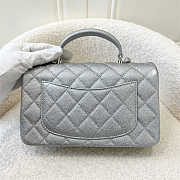 Chanel CF mini silver caviar handle bag - 4