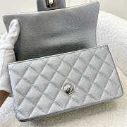 Chanel CF mini silver caviar handle bag - 5