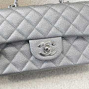 Chanel CF mini silver caviar handle bag - 6