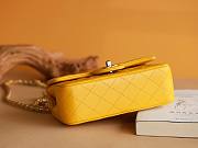 Chanel Top Handle gold hardware yellow lambskin mini bag - 2