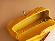 Chanel Top Handle gold hardware yellow lambskin mini bag - 3