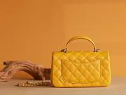 Chanel Top Handle gold hardware yellow lambskin mini bag - 5