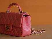 Chanel Top Handle gold hardware pink lambskin mini bag - 5