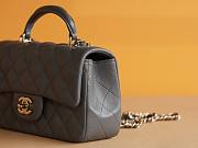 Chanel Top Handle gold hardware gray lambskin mini bag - 6