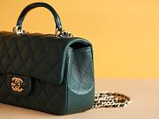 Chanel Top Handle gold hardware green lambskin mini bag - 3