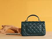 Chanel Top Handle gold hardware green lambskin mini bag - 4