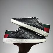 Gucci Black Ace Logo Embossed Women/ Men Sneakers - 1