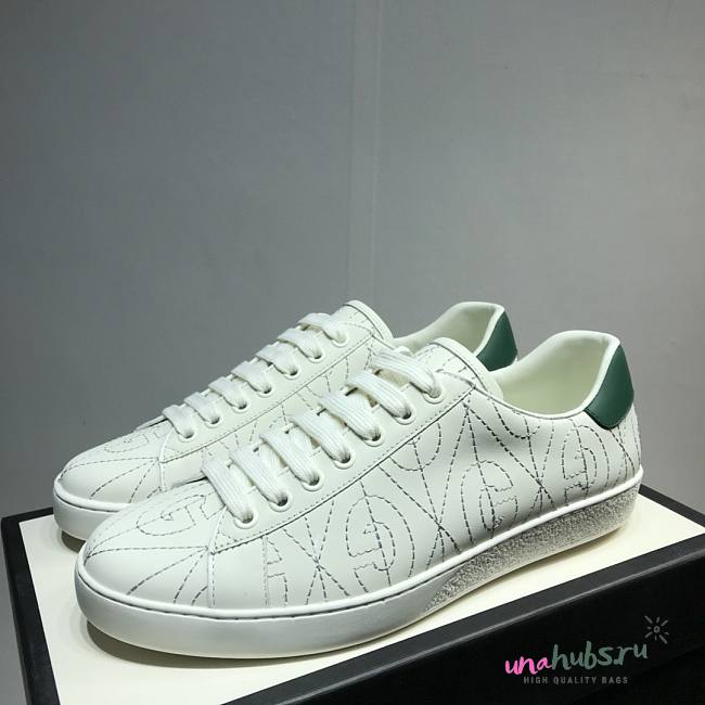 Gucci Ace G Rhombus Quilted Leather Women/ Men Sneakers - 1