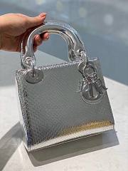 Dior Lady mini bag silver metallic snake leather bag - 1