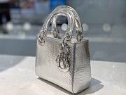 Dior Lady mini bag silver metallic snake leather bag - 6