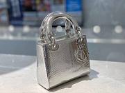 Dior Lady mini bag silver metallic snake leather bag - 5