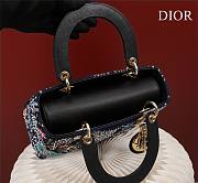 Dior Lady blue embroidered canvas hand bag - 6