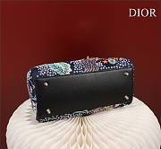 Dior Lady blue embroidered canvas hand bag - 3