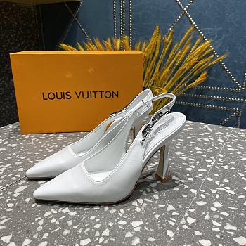 Louis Vuitton slingback white heels
