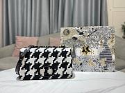 Dior medium caro black and white macro fabric bag - 1