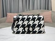 Dior medium caro black and white macro fabric bag - 4