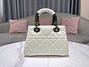 Dior The Lady 95.22 white cannage quilted leather bag - 4